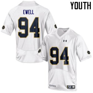 Notre Dame Fighting Irish Youth Darnell Ewell #94 White Under Armour Authentic Stitched College NCAA Football Jersey NOP8799FS